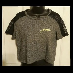 VS PINK Grey & Black Crop Top Sz S